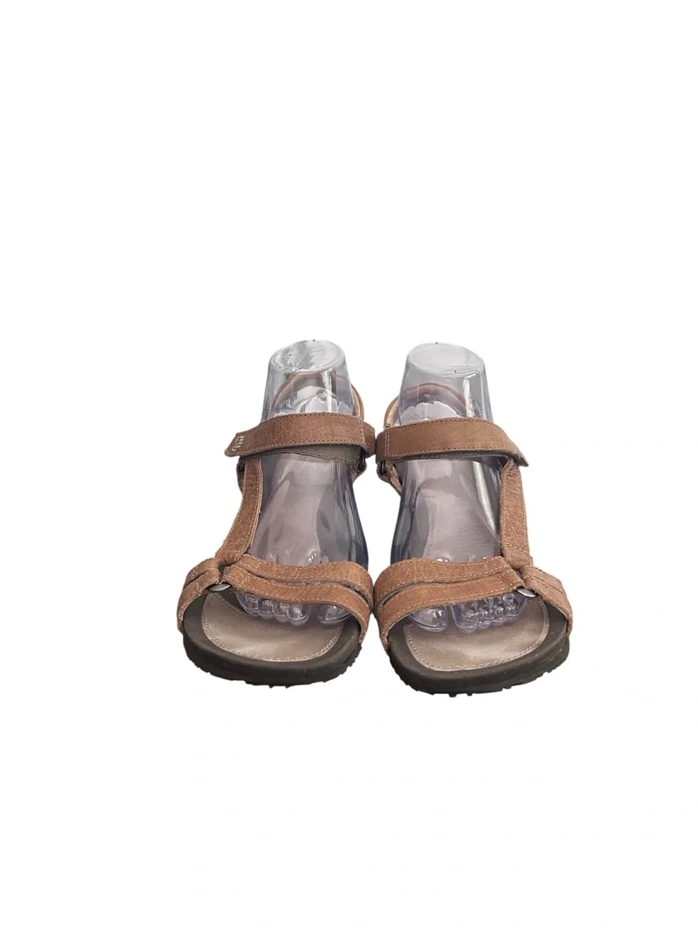 Teva Womens 4253 Brown Leather Wedge Sandals Comfort Shoes Size 10